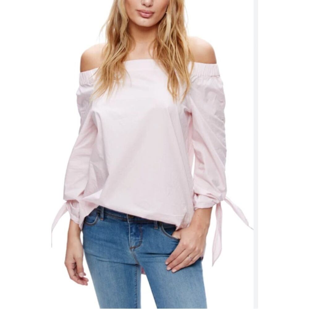 Free People Show Some Shoulder Top Womens Small Pink Blouse Off The Shoulder - Picture 1 of 11